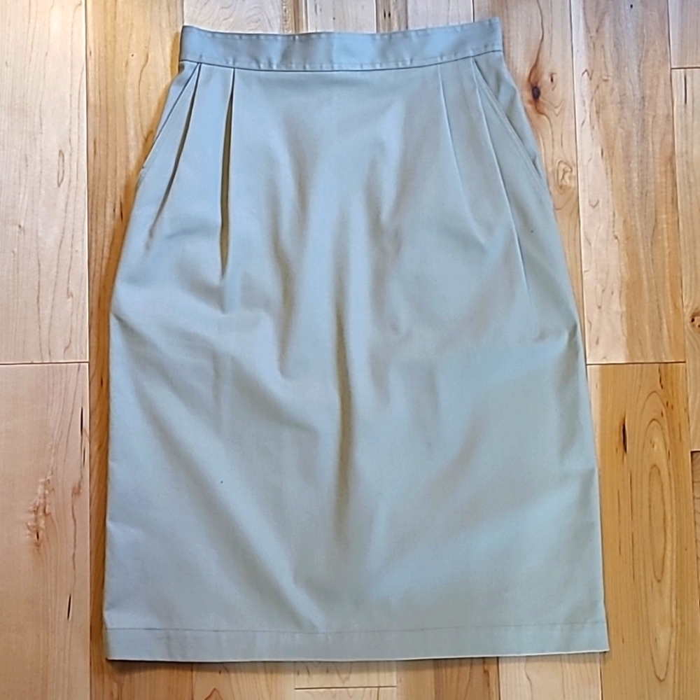 Tilley Endurables Skirt Khaki Safari Midi Tailored Pencil Skirt - Picture 6 of 6